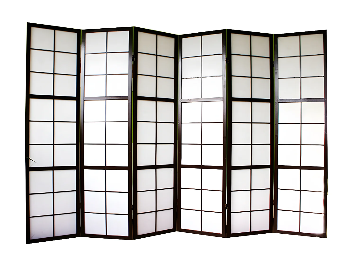 Paravent 6 panneaux pans bois marron 264 x 2.2 x 175 cm PAR06040