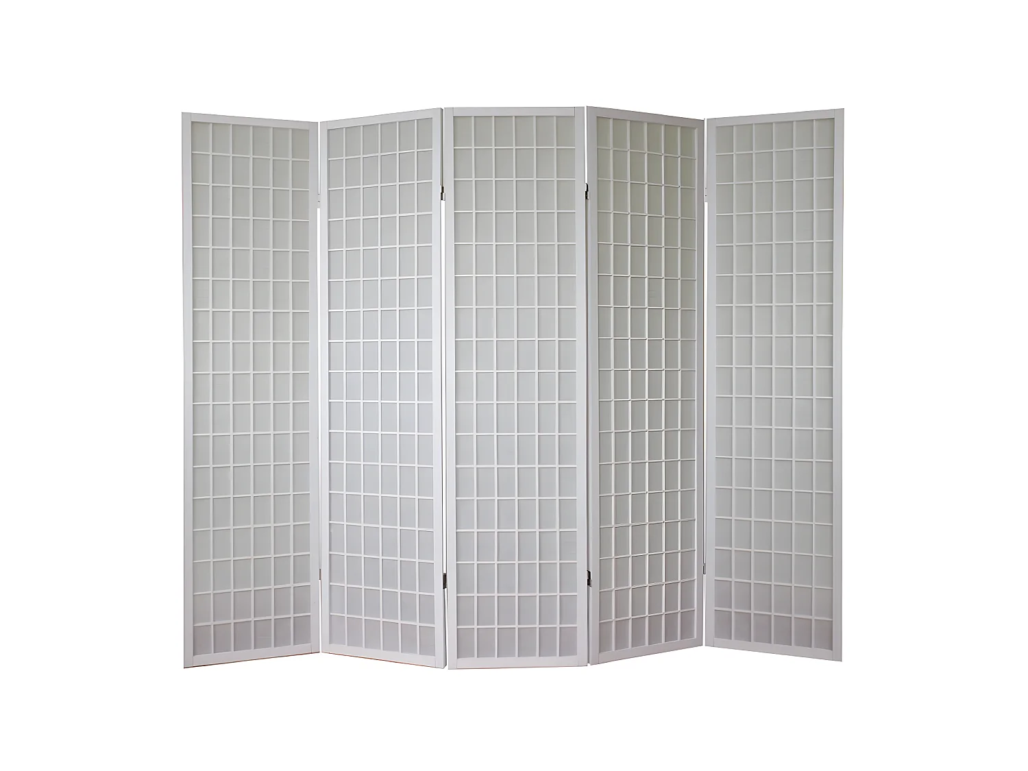 Paravent 5 panneaux pans bois blanche 220 x 2.2 x 175 cm PAR06059