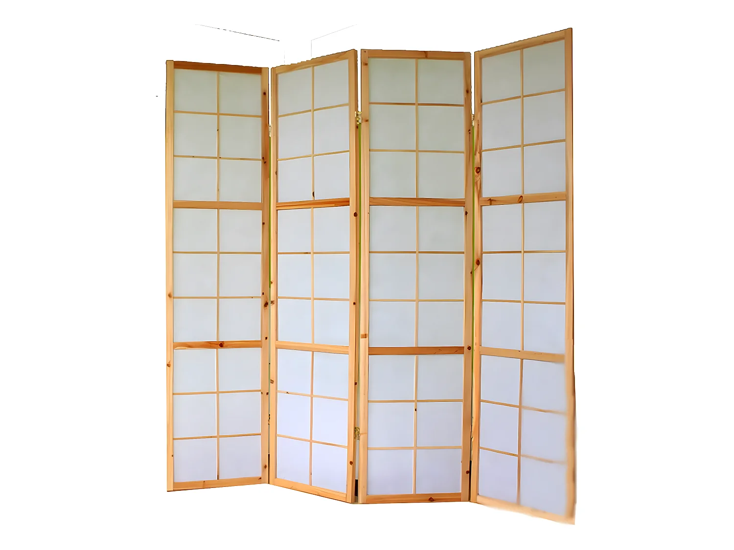 Paravent 4 panneaux pans bois marron 176 x 2.2 x 175 cm PAR06034