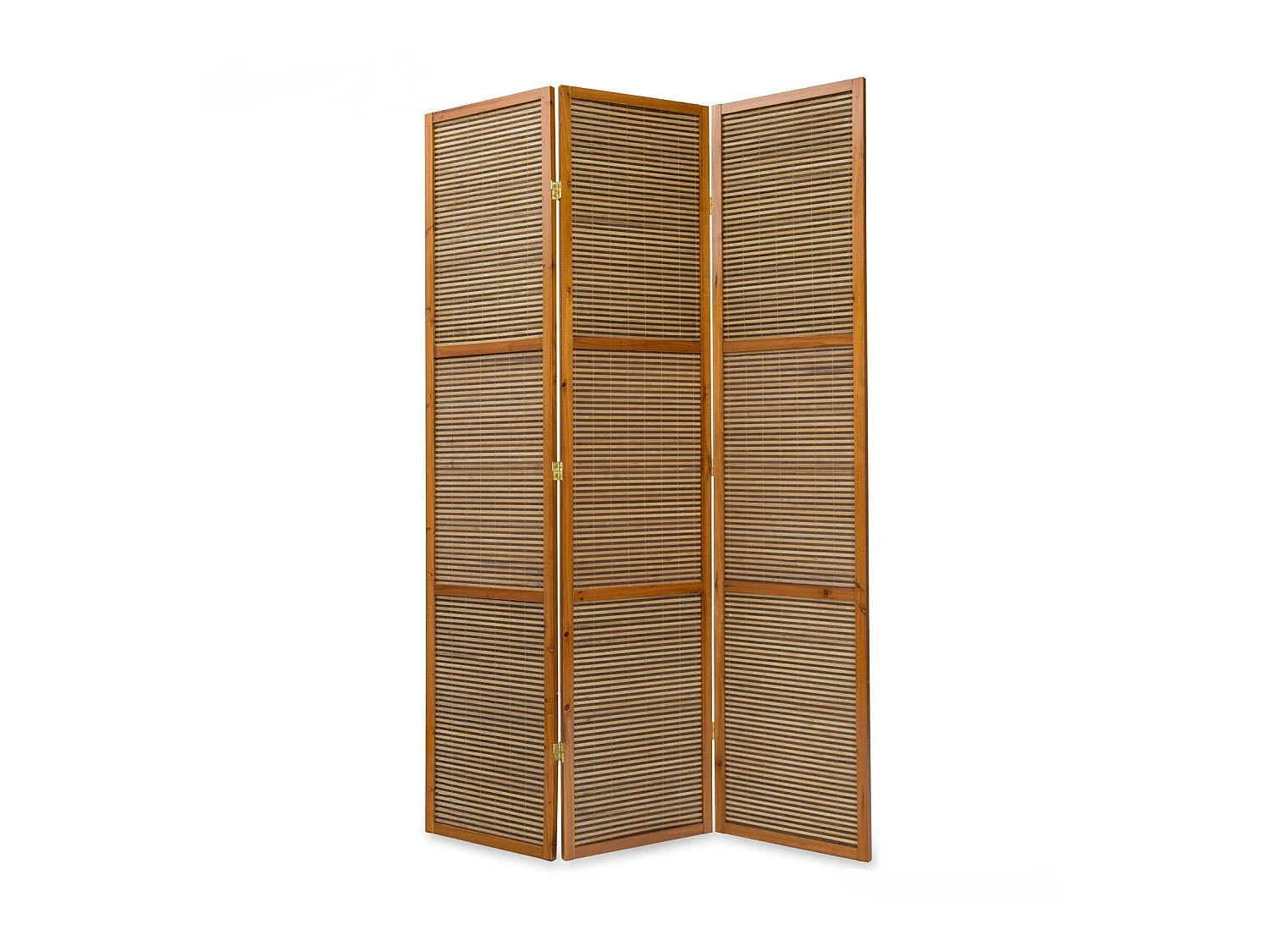 Paravent 3 panneaux marron bois marron 132 x 44 x 200 cm PAR06049