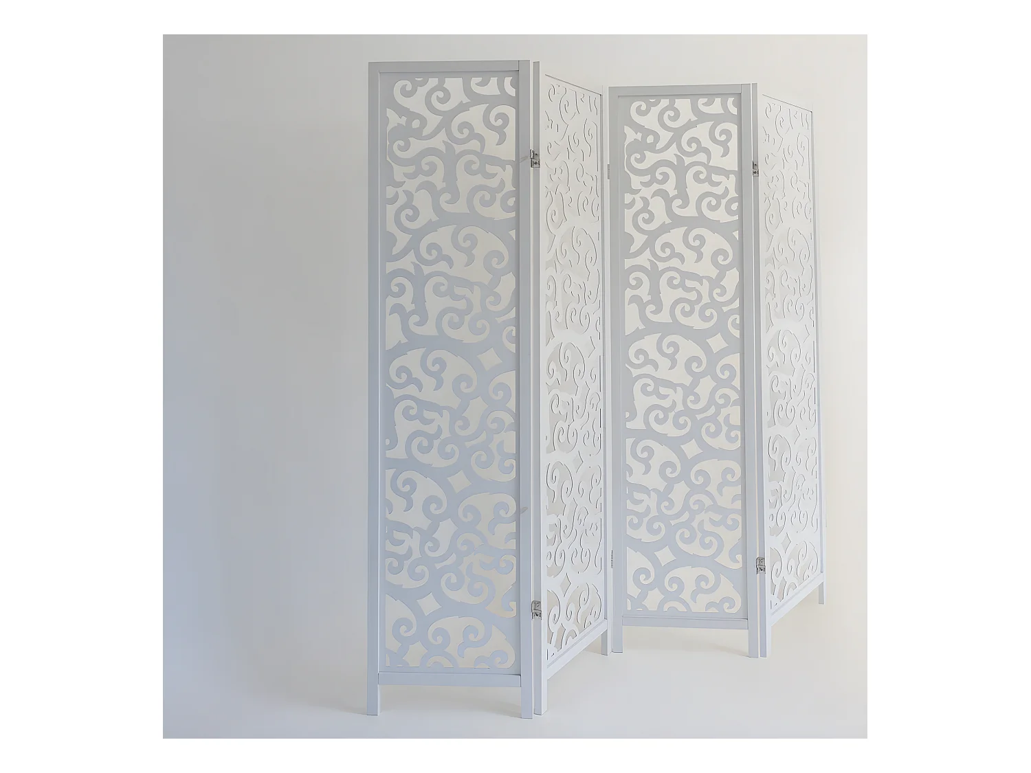 Paravent séparateur de pièce bois blanche 173 x 2.2 x 175 cm PAR06085