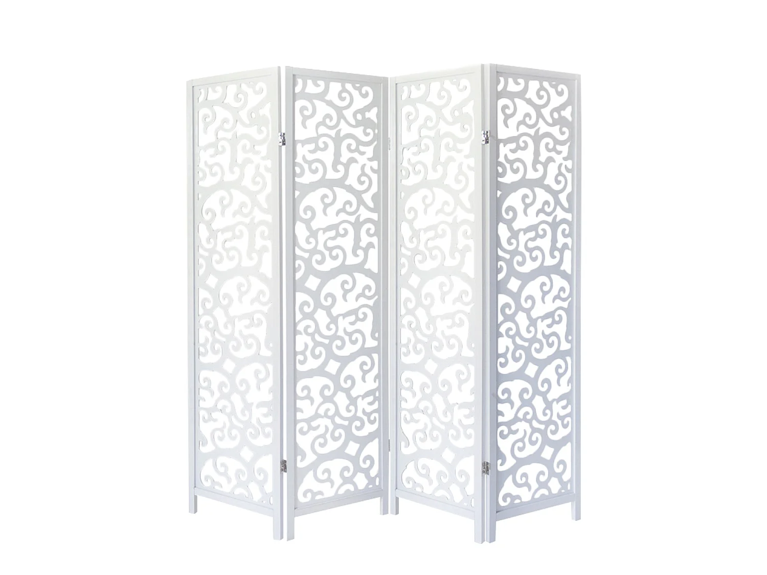 Paravent séparateur de pièce bois blanche 173 x 2.2 x 175 cm PAR06085