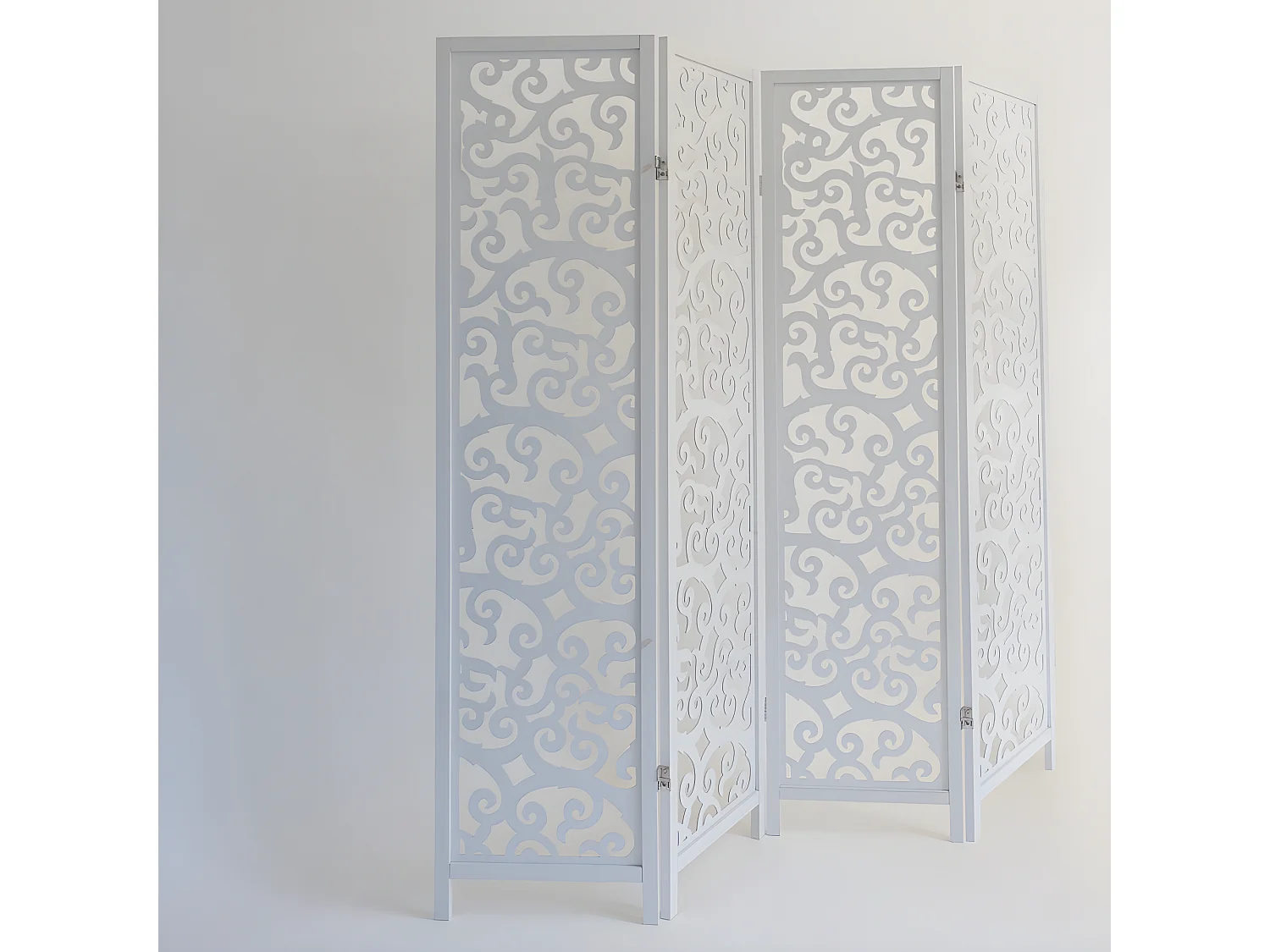 Paravent séparateur de pièce bois blanche 173 x 2.2 x 175 cm PAR06085