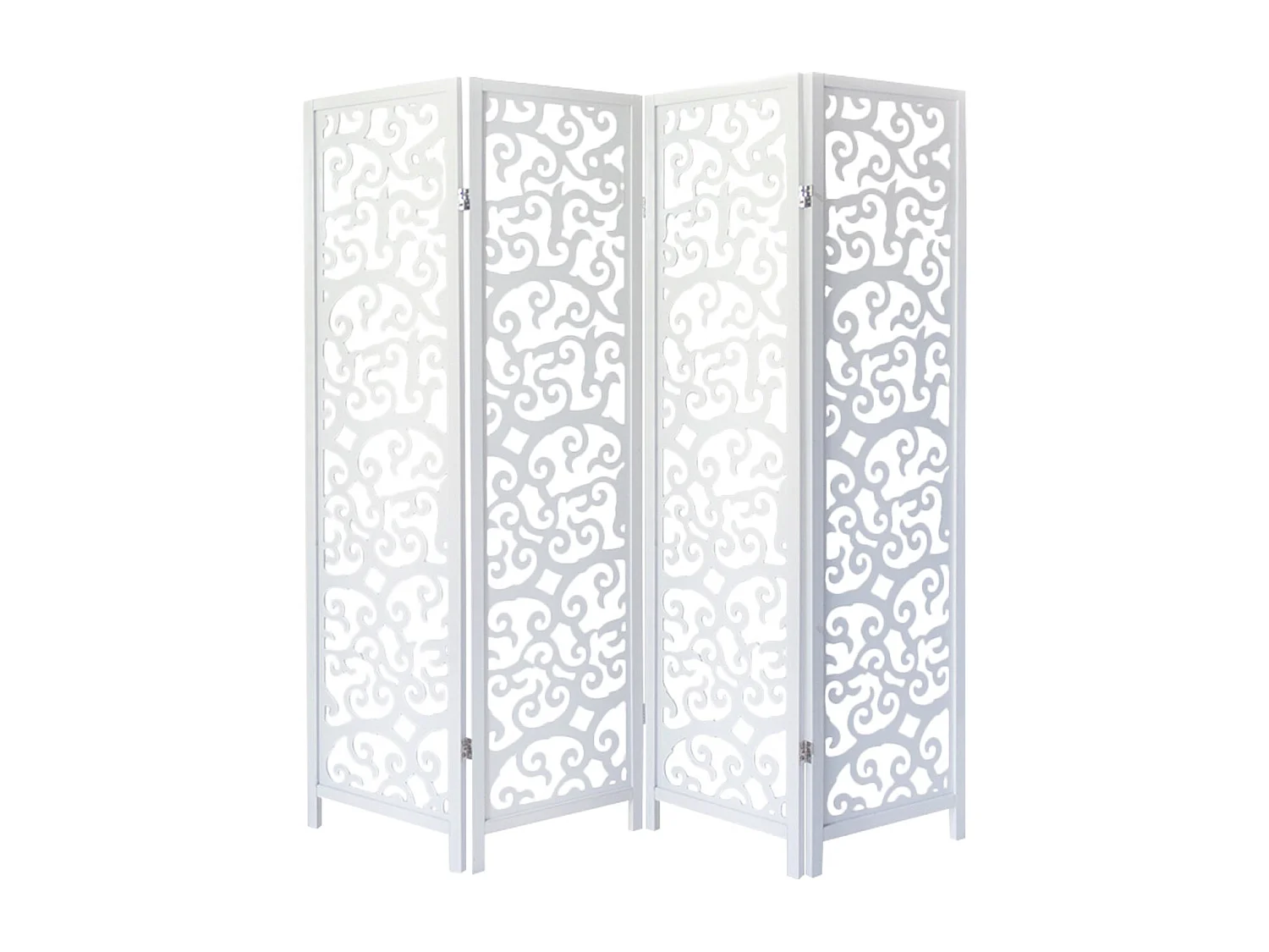 Paravent séparateur de pièce bois blanche 173 x 2.2 x 175 cm PAR06085