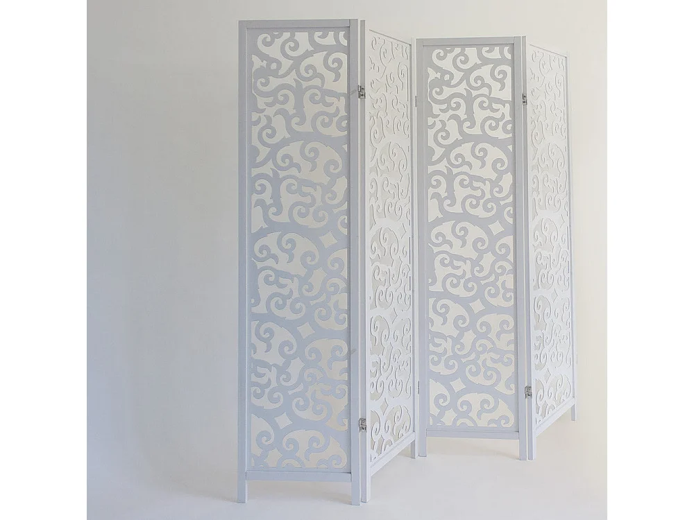 Paravent séparateur de pièce bois blanche 173 x 2.2 x 175 cm PAR06085