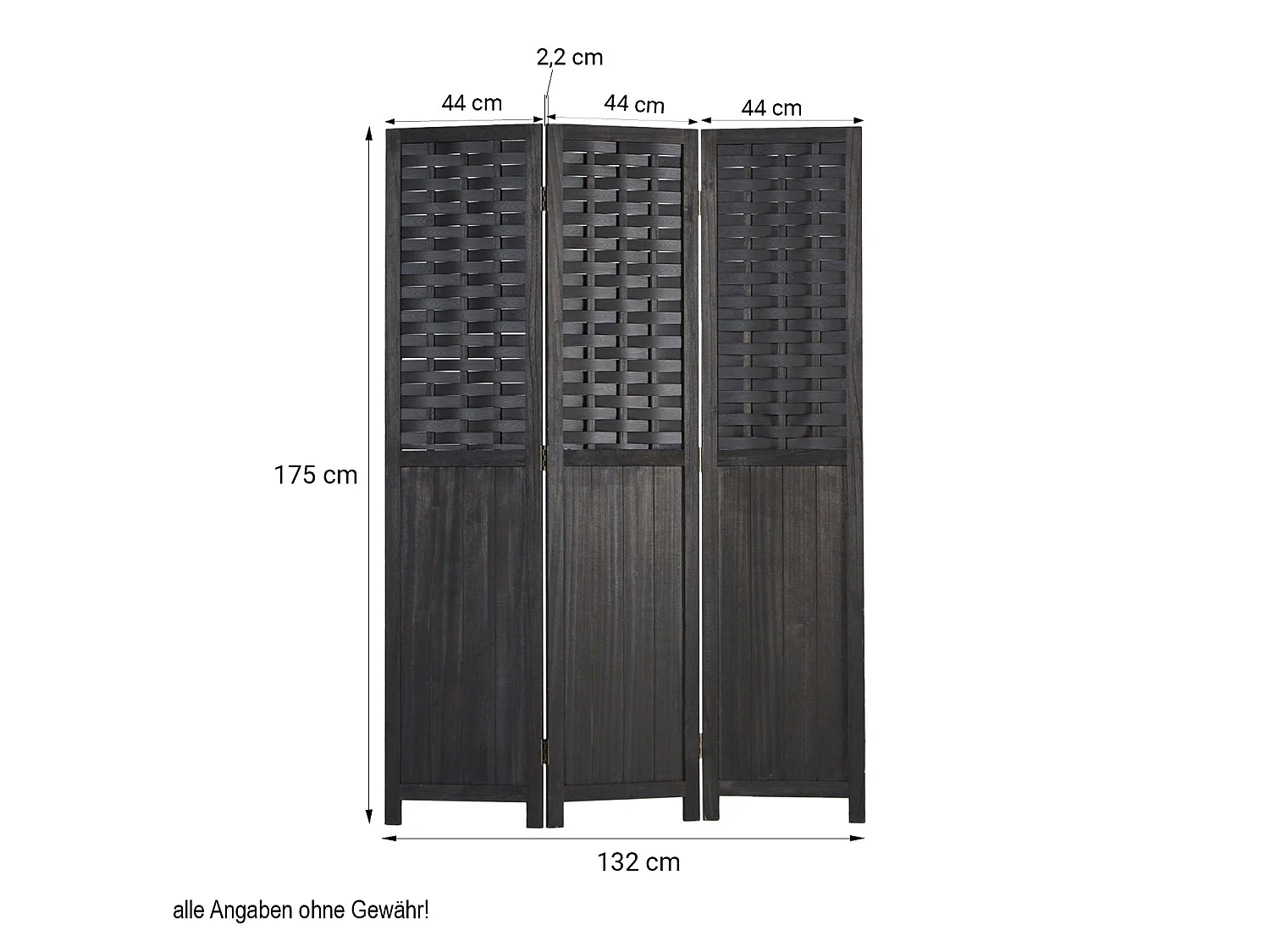 Paravent en 3 panneaux bois marron 132 x 2 x 175 cm PAR06081