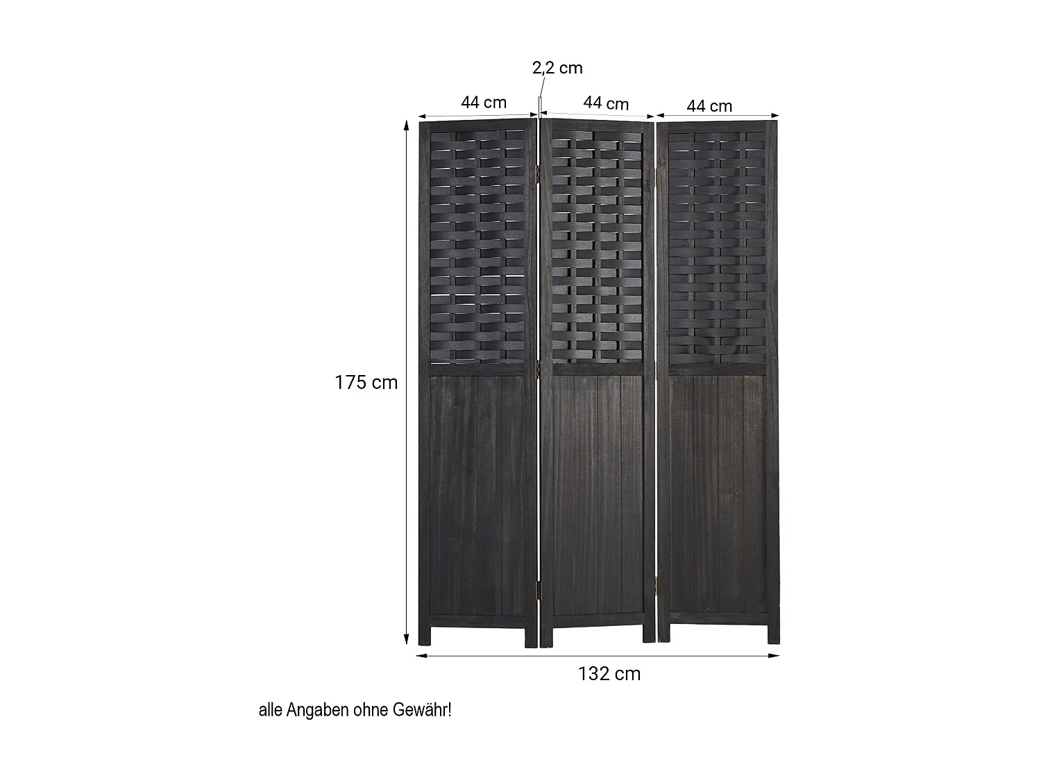 Paravent en 3 panneaux bois marron 132 x 2 x 175 cm PAR06081
