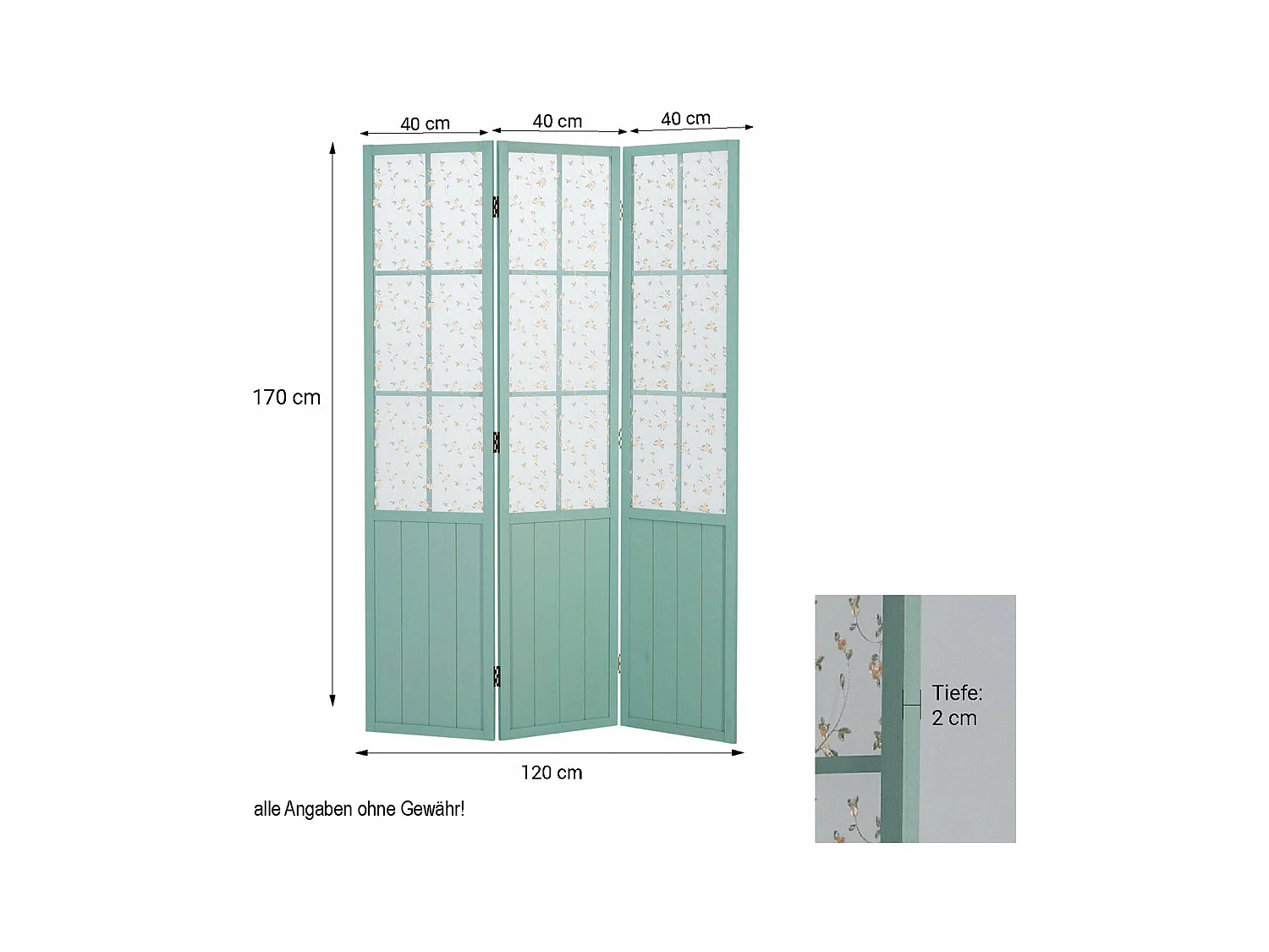 Paravent en 3 panneaux bois marron 120 x 2 x 170 cm PAR06091