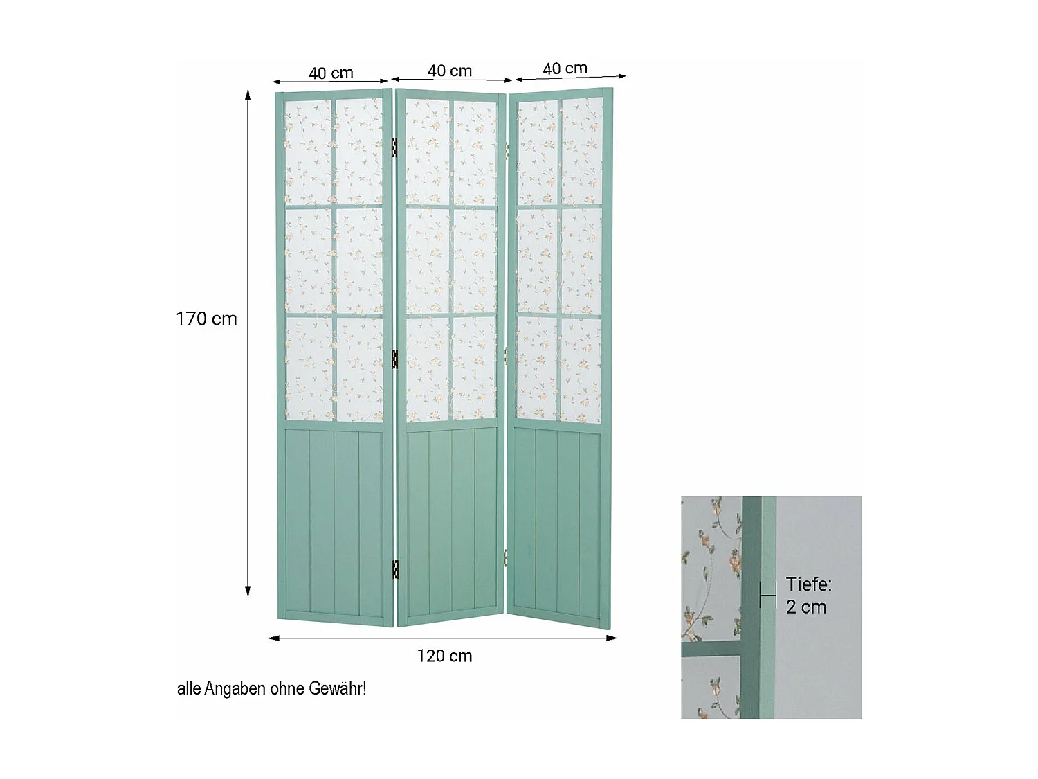 Paravent en 3 panneaux bois marron 120 x 2 x 170 cm PAR06091