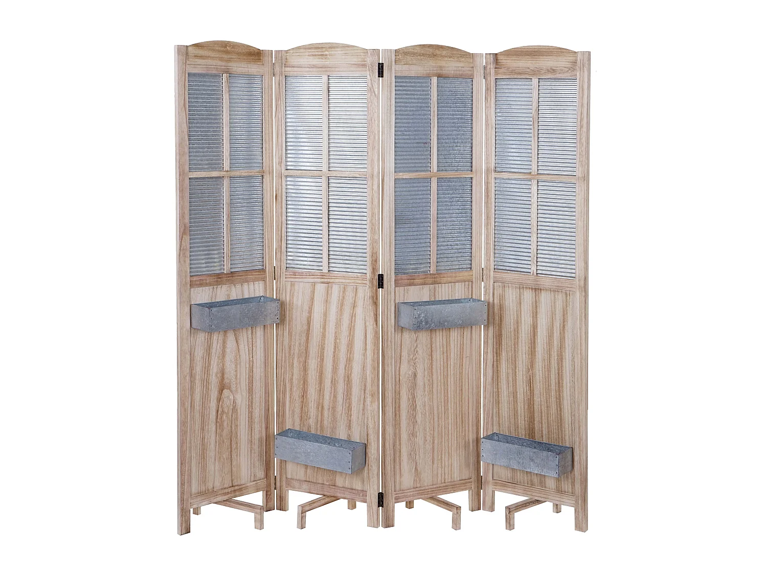 Paravent 4 panneaux avec métal marron 161 x 28.5 x 170 cm 04_0003921