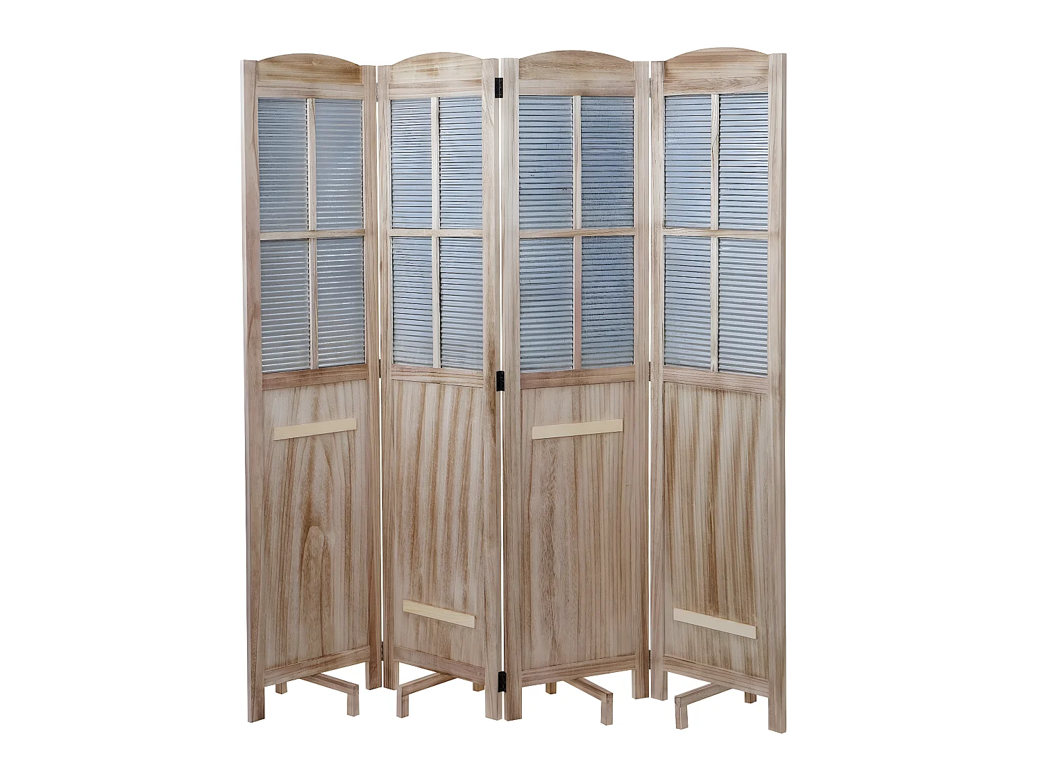 Paravent 4 panneaux avec métal marron 161 x 28.5 x 170 cm 04_0003921