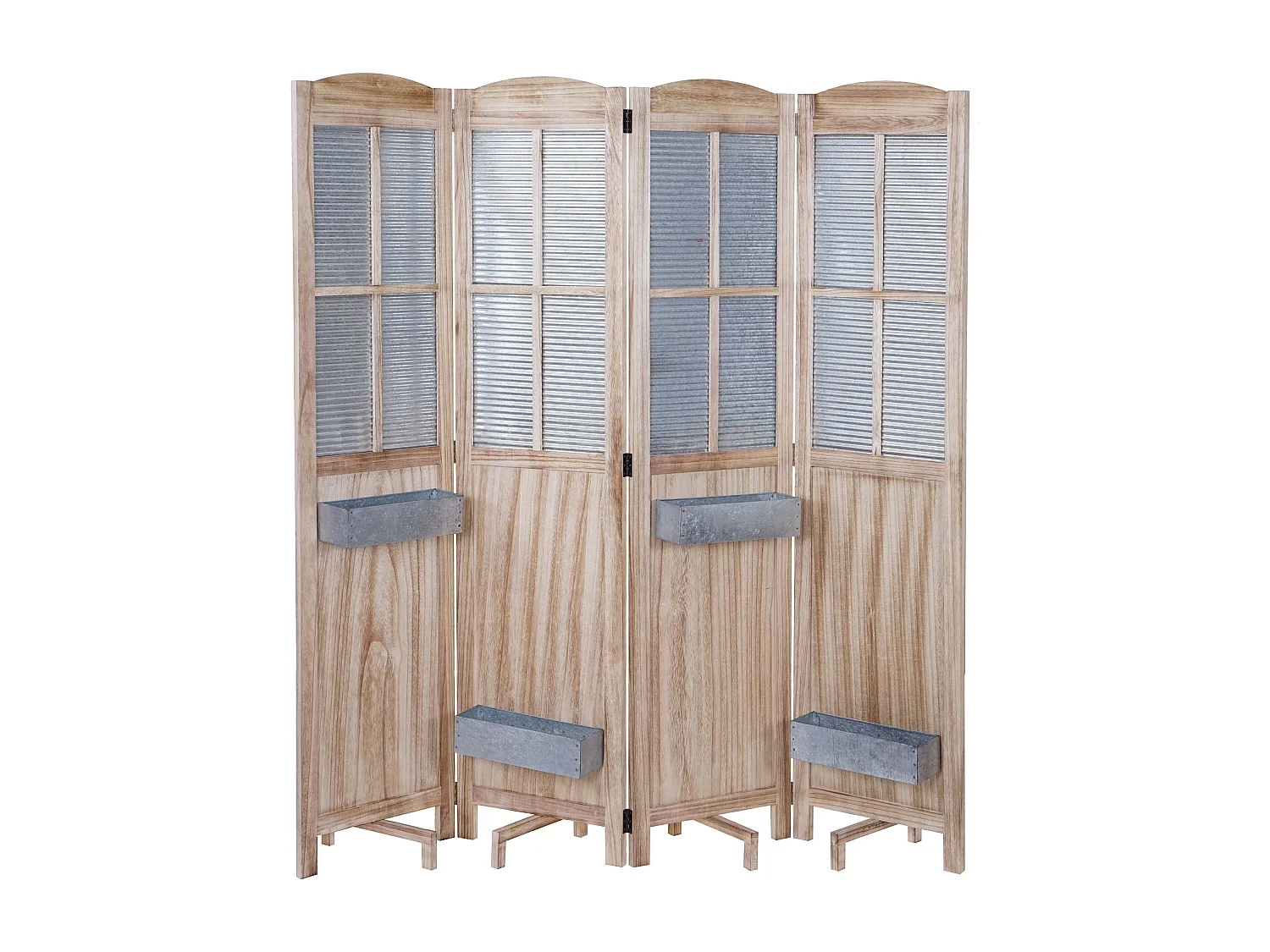 Paravent 4 panneaux avec métal marron 161 x 28.5 x 170 cm 04_0003921