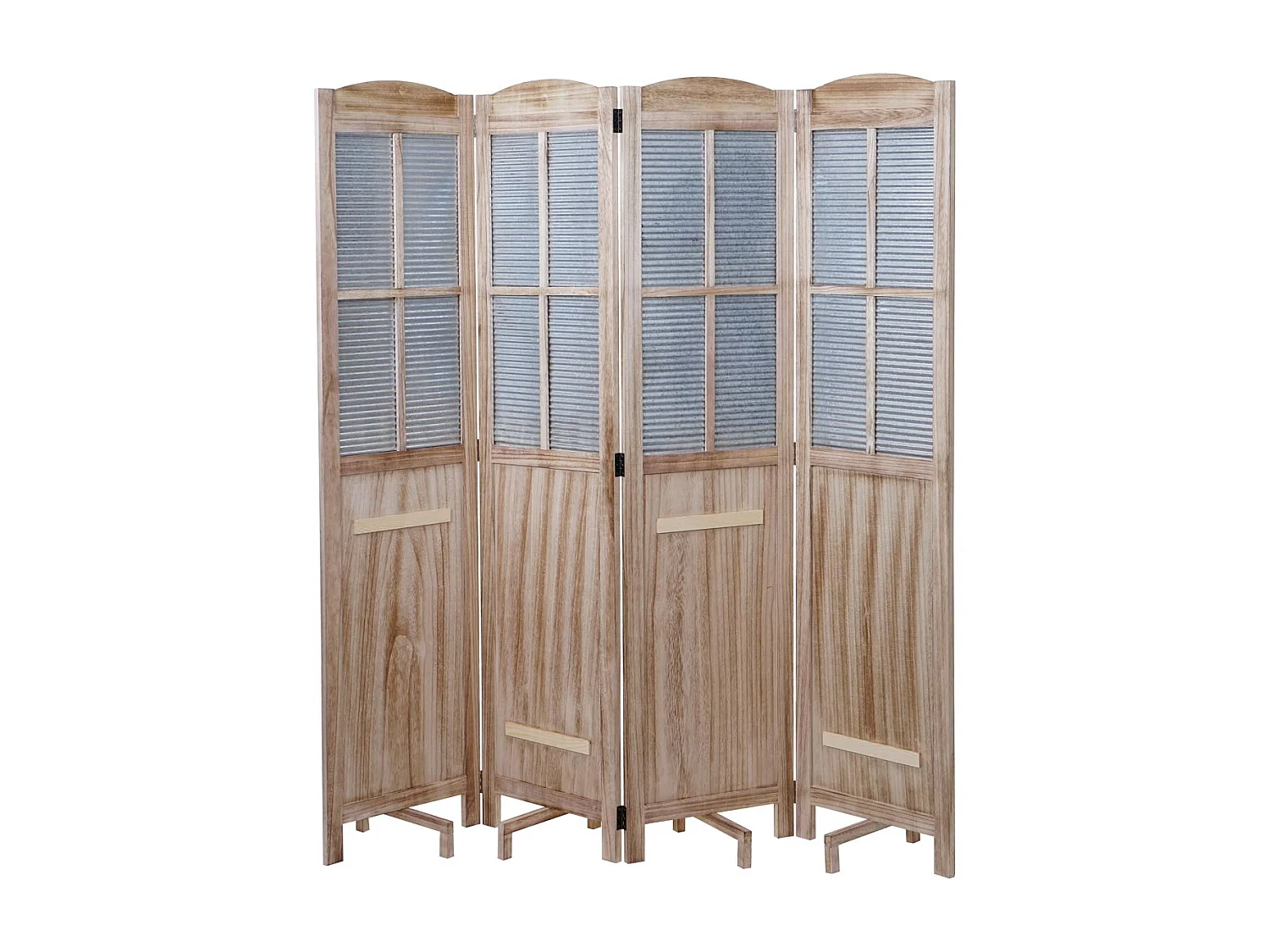 Paravent 4 panneaux avec métal marron 161 x 28.5 x 170 cm 04_0003921