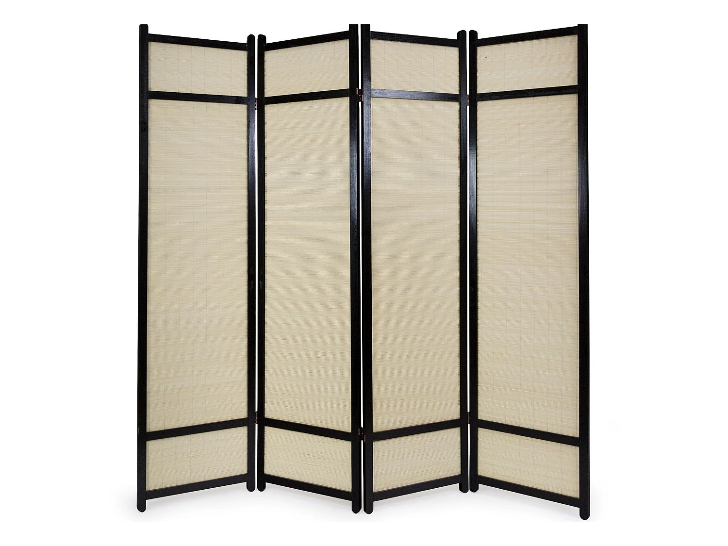 Paravent 4 panneaux pliable bois marron 176 x 2.2 x 175 cm PAR06062