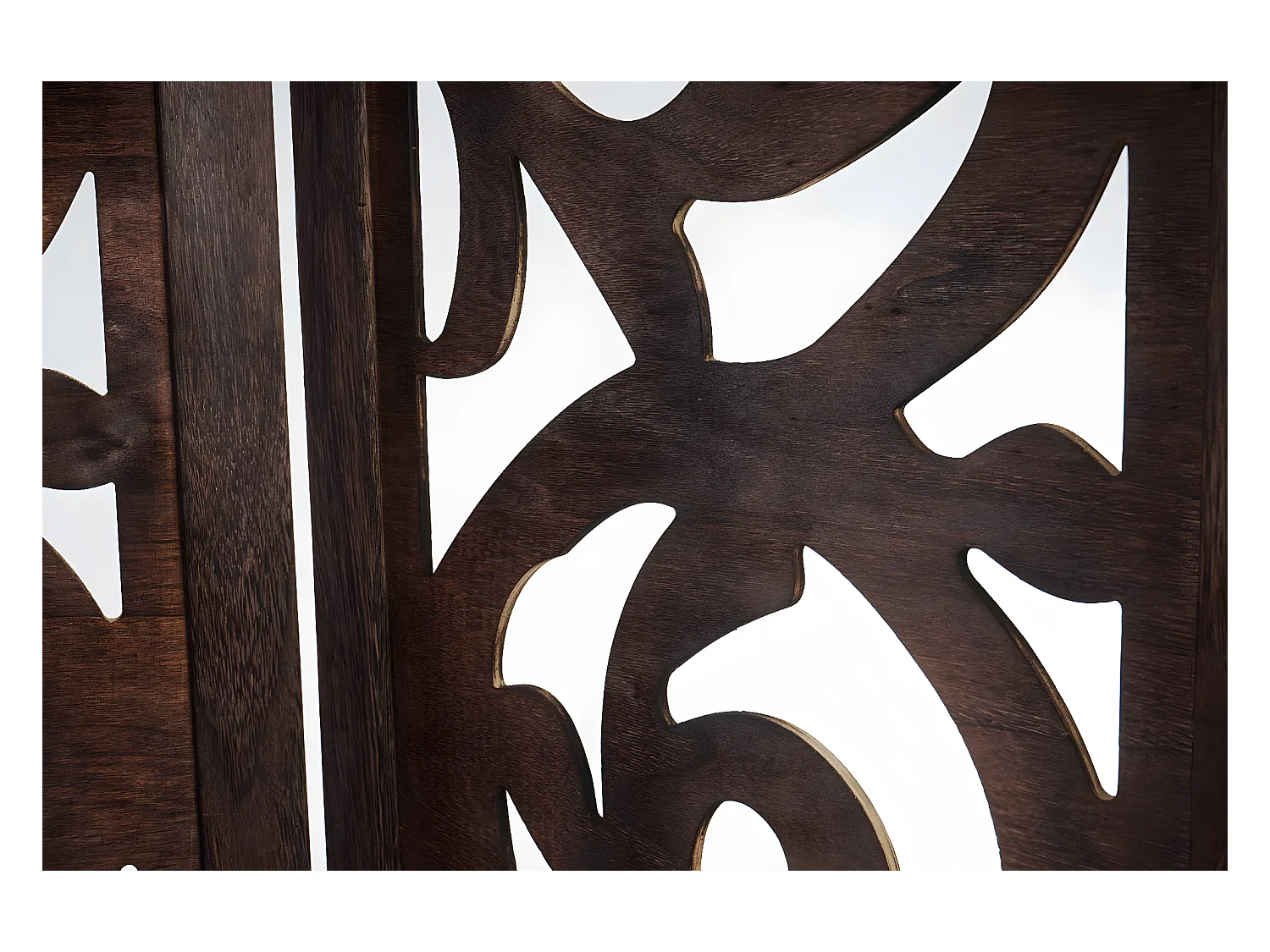 Paravent 4 panneaux en bois marron 41 x 9 x 170 cm PAR04033