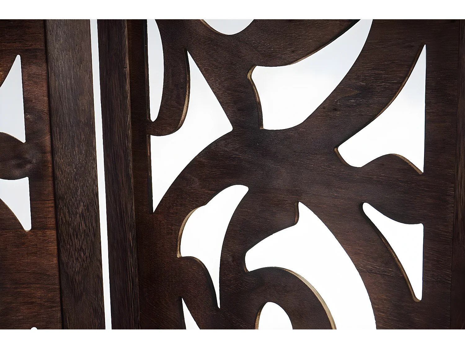 Paravent 4 panneaux en bois marron 41 x 9 x 170 cm PAR04033