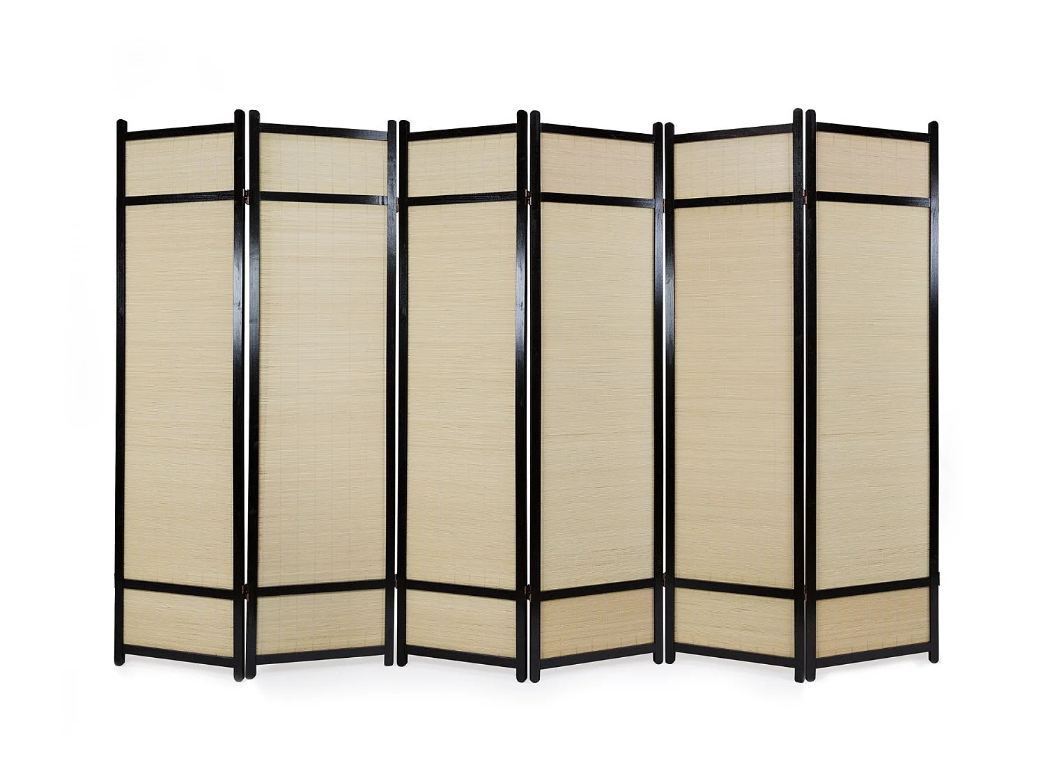 Paravent 6 panneaux pliable bois marron 264 x 2.2 x 175 cm PAR06064