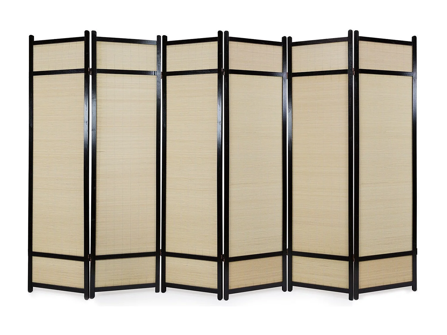 Paravent 6 panneaux pliable bois marron 264 x 2.2 x 175 cm PAR06064