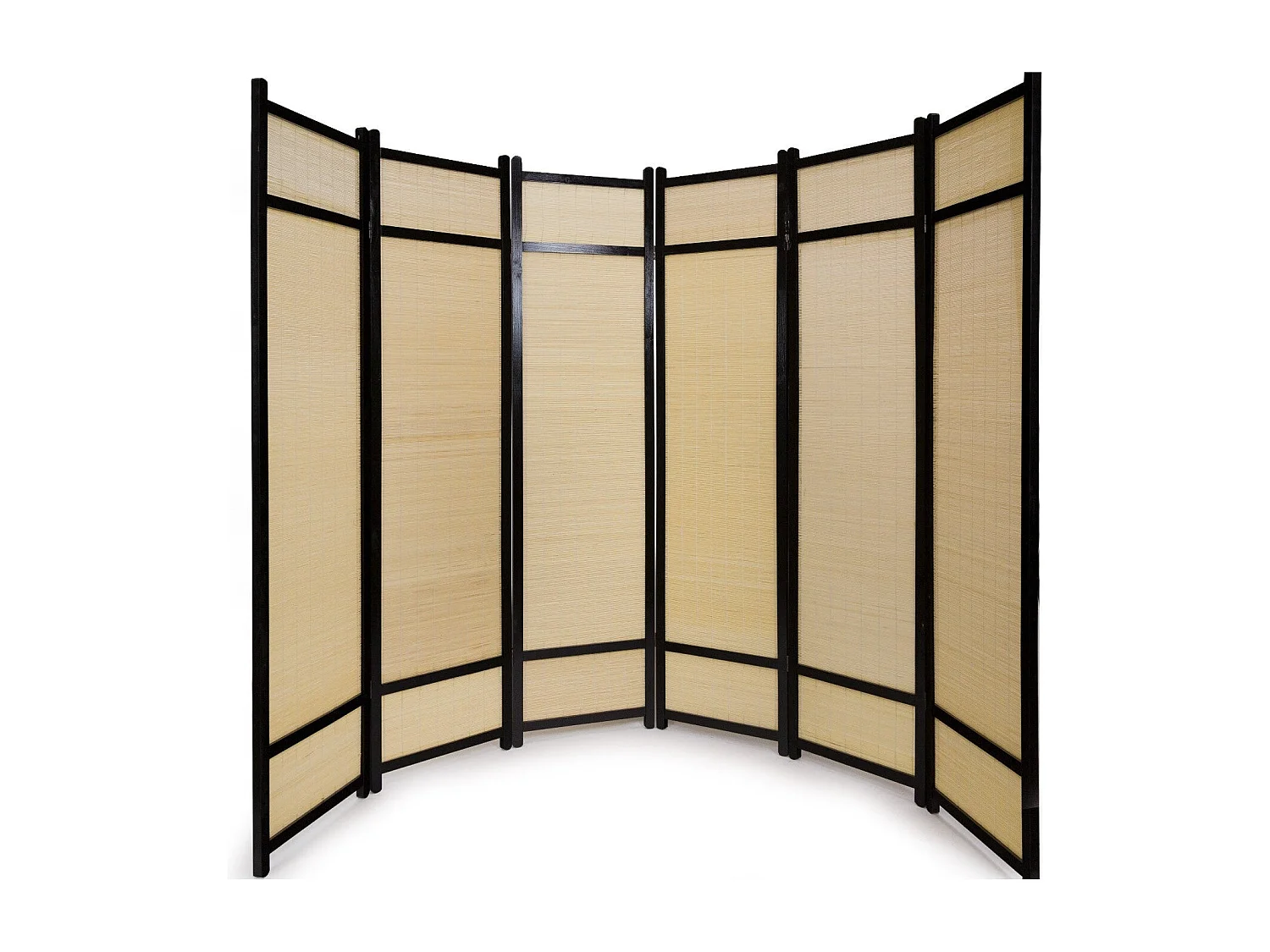 Paravent 6 panneaux pliable bois marron 264 x 2.2 x 175 cm PAR06064