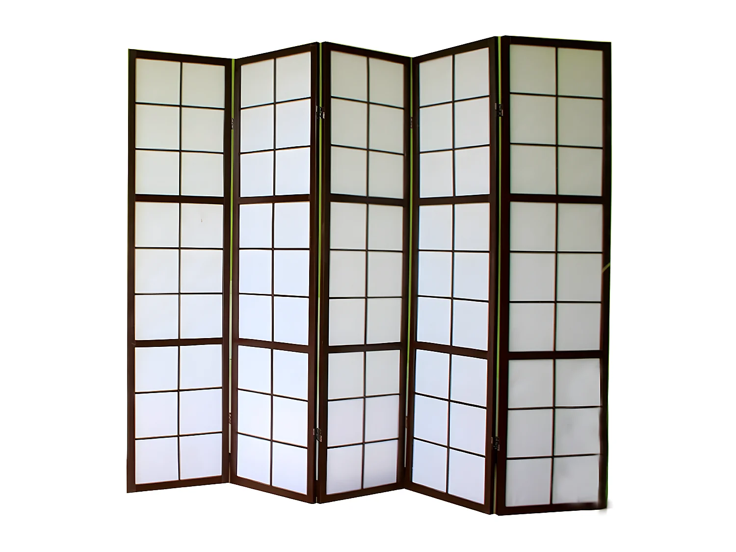 Paravent 5 panneaux pans bois marron 220 x 2.2 x 175 cm PAR06039