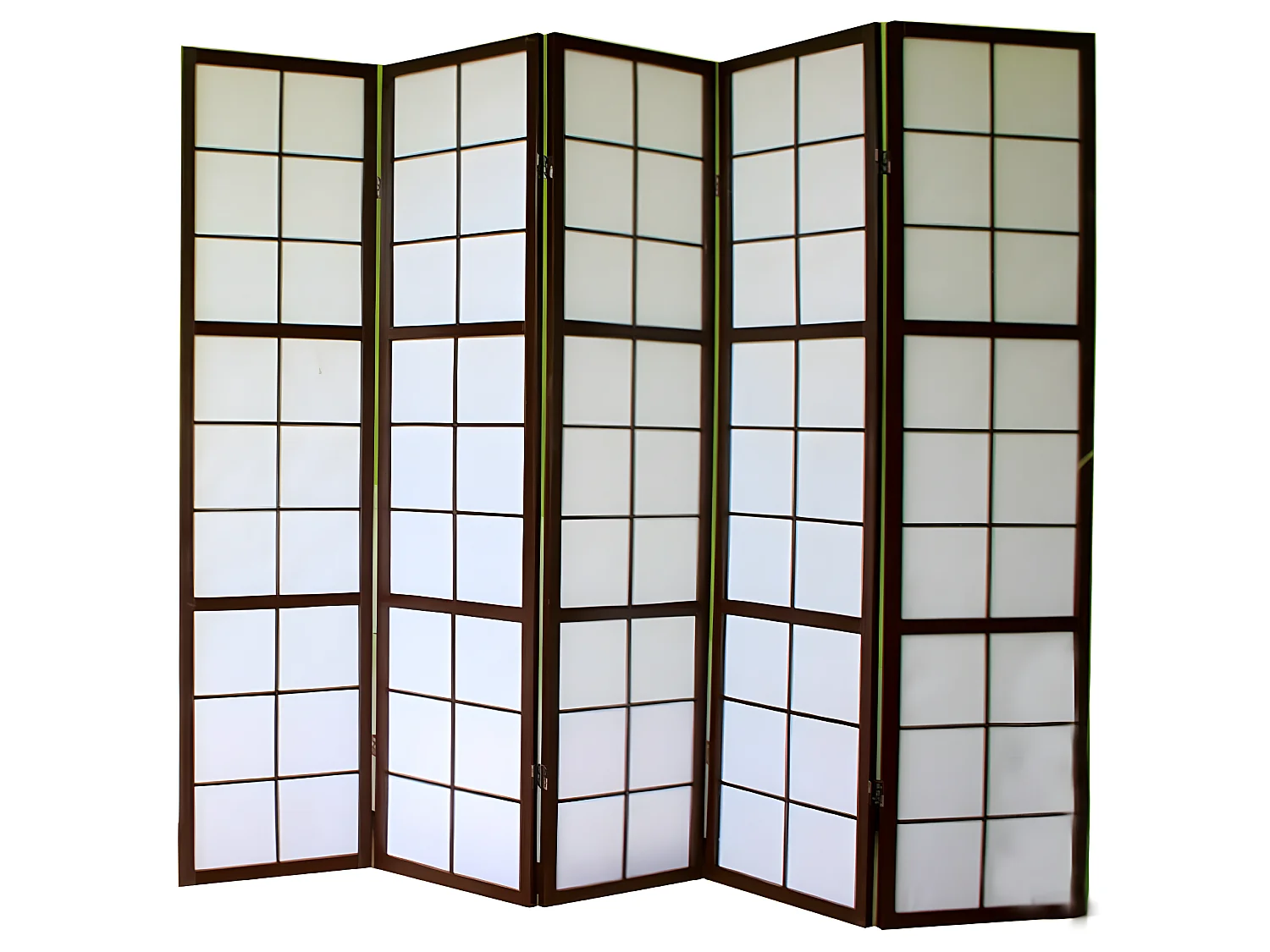 Paravent 5 panneaux pans bois marron 220 x 2.2 x 175 cm PAR06039