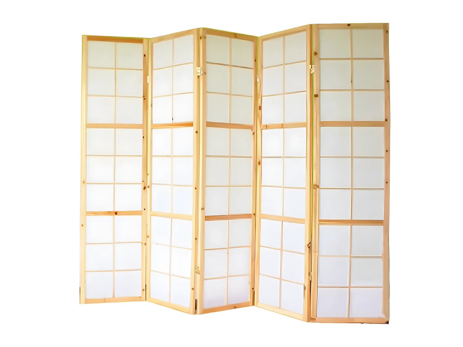 Paravent 5 panneaux pans bois marron 220 x 2.2 x 175 cm PAR06035