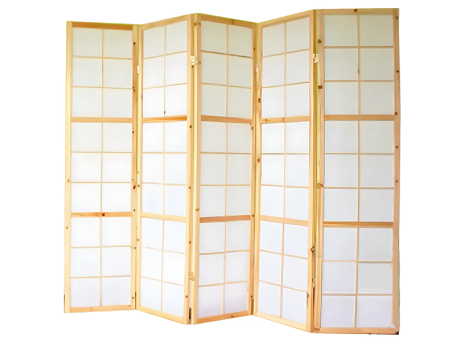 Paravent 5 panneaux pans bois marron 220 x 2.2 x 175 cm PAR06035