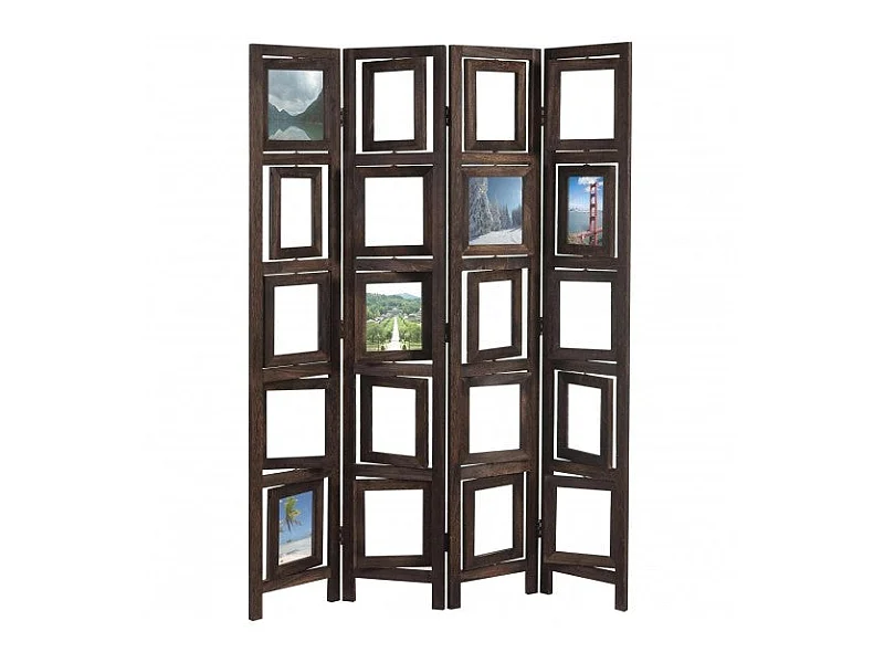 Paravent 4 panneaux marron bois marron 125 x 2 x 161 cm PAR04029