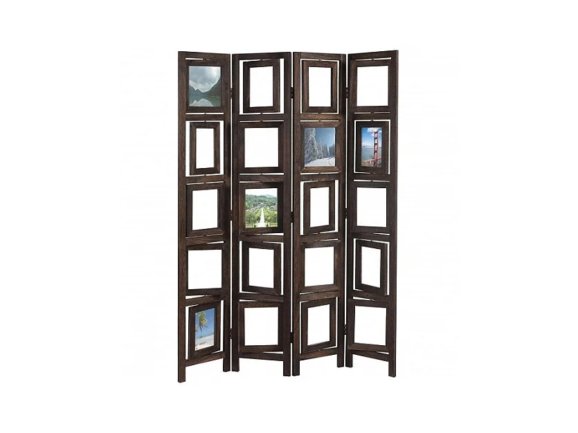 Paravent 4 panneaux marron bois marron 125 x 2 x 161 cm PAR04029