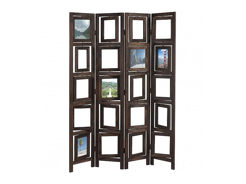 Paravent 4 panneaux marron bois marron 125 x 2 x 161 cm PAR04029