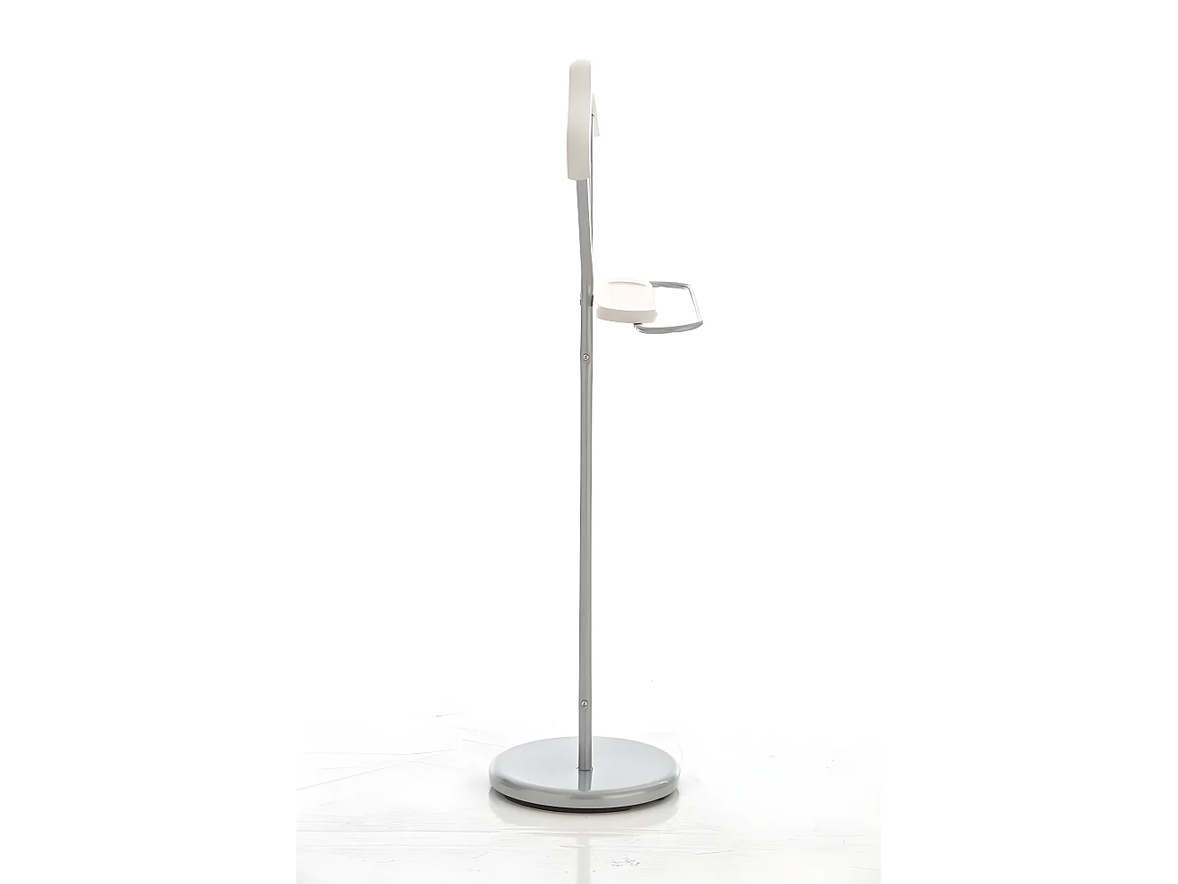 Galán de noche perchero con colgador en metal cromado y madera blanca MOC10013