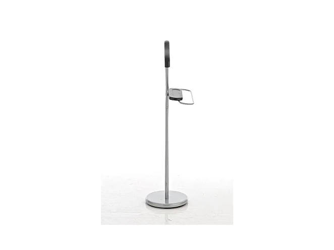 Galán de noche perchero con colgador en metal cromado y madera color cerezo MOC10011