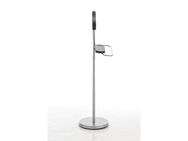 Galán de noche perchero con colgador en metal cromado y madera color cerezo MOC10011