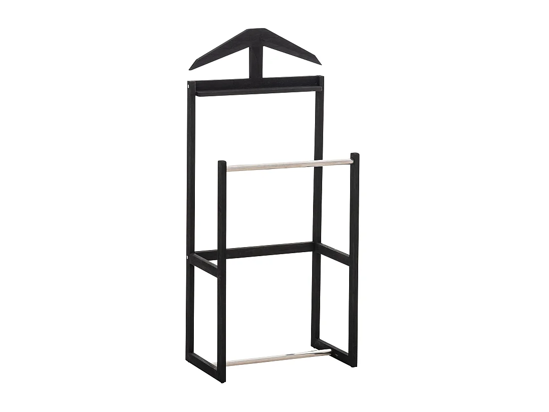 Valet de nuit portant de chambre en bois noir DIV10029