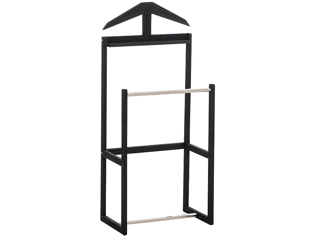 Valet de nuit portant de chambre en bois noir DIV10029