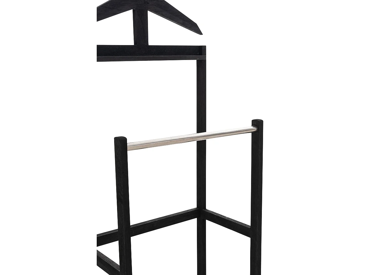 Valet de nuit portant de chambre en bois noir DIV10029