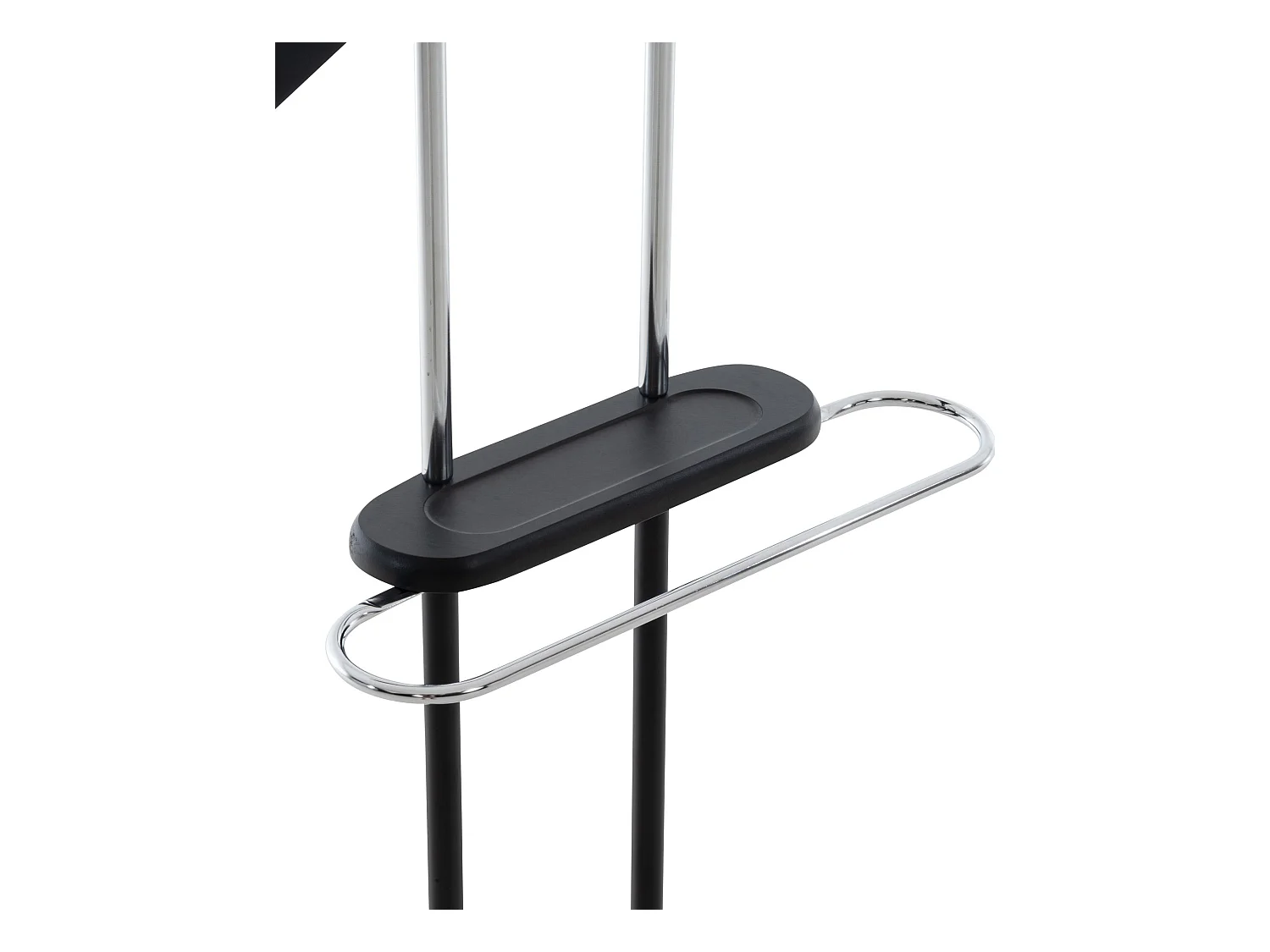 Perchero galán de noche con colgador en metal cromado y madera marrón MOC10016