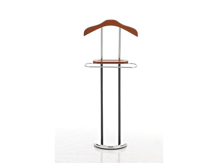 Valet De Chambre Gregor - Portant à Vêtements Avec Tablette - MDF Et Métal Chromé - Design Moderne