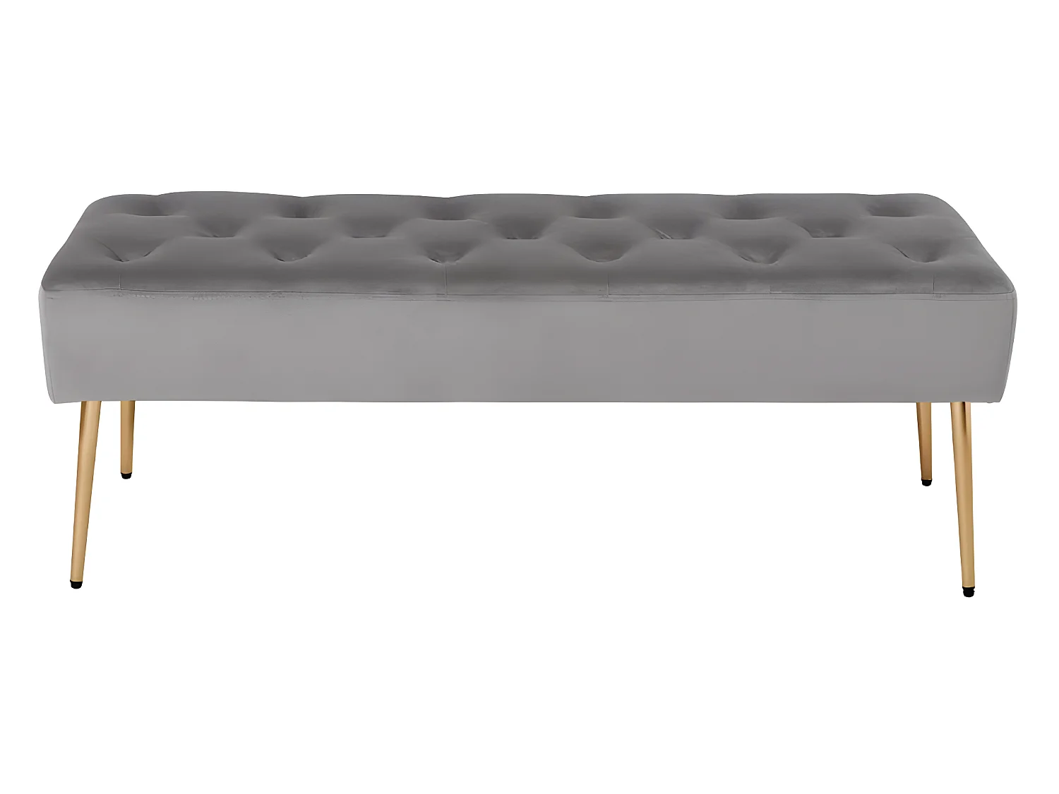 Banc banquette rembourré capitonné métal grise 113 x 38 x 42 cm BAN09008