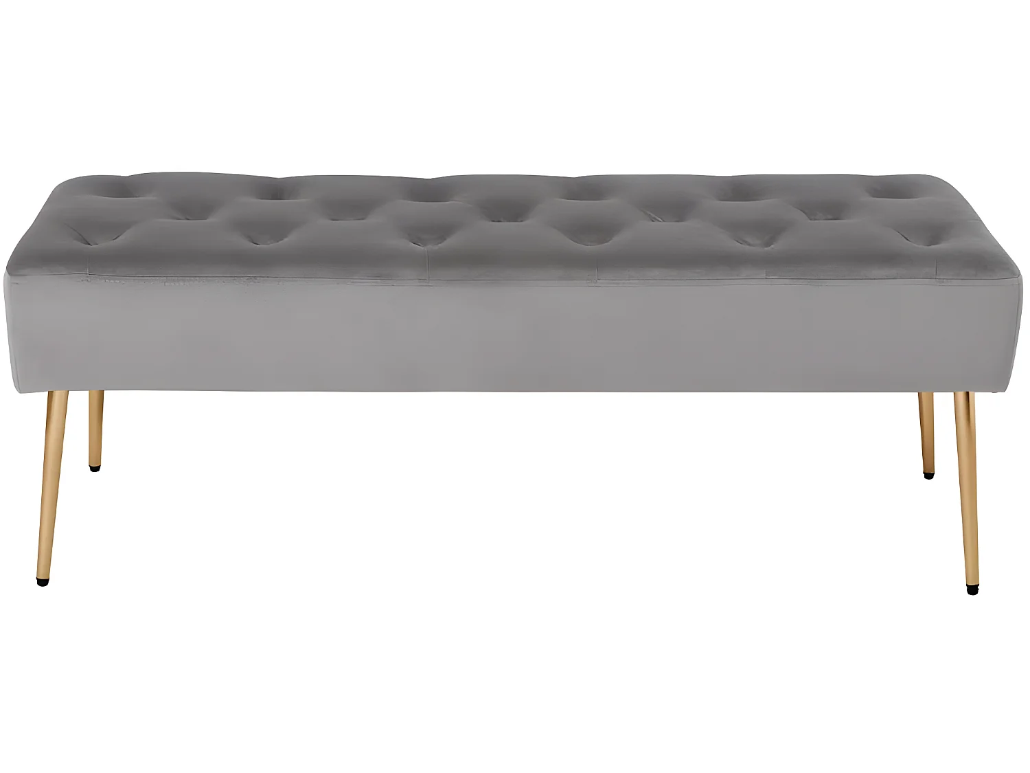 Banc banquette rembourré capitonné métal grise 113 x 38 x 42 cm BAN09008