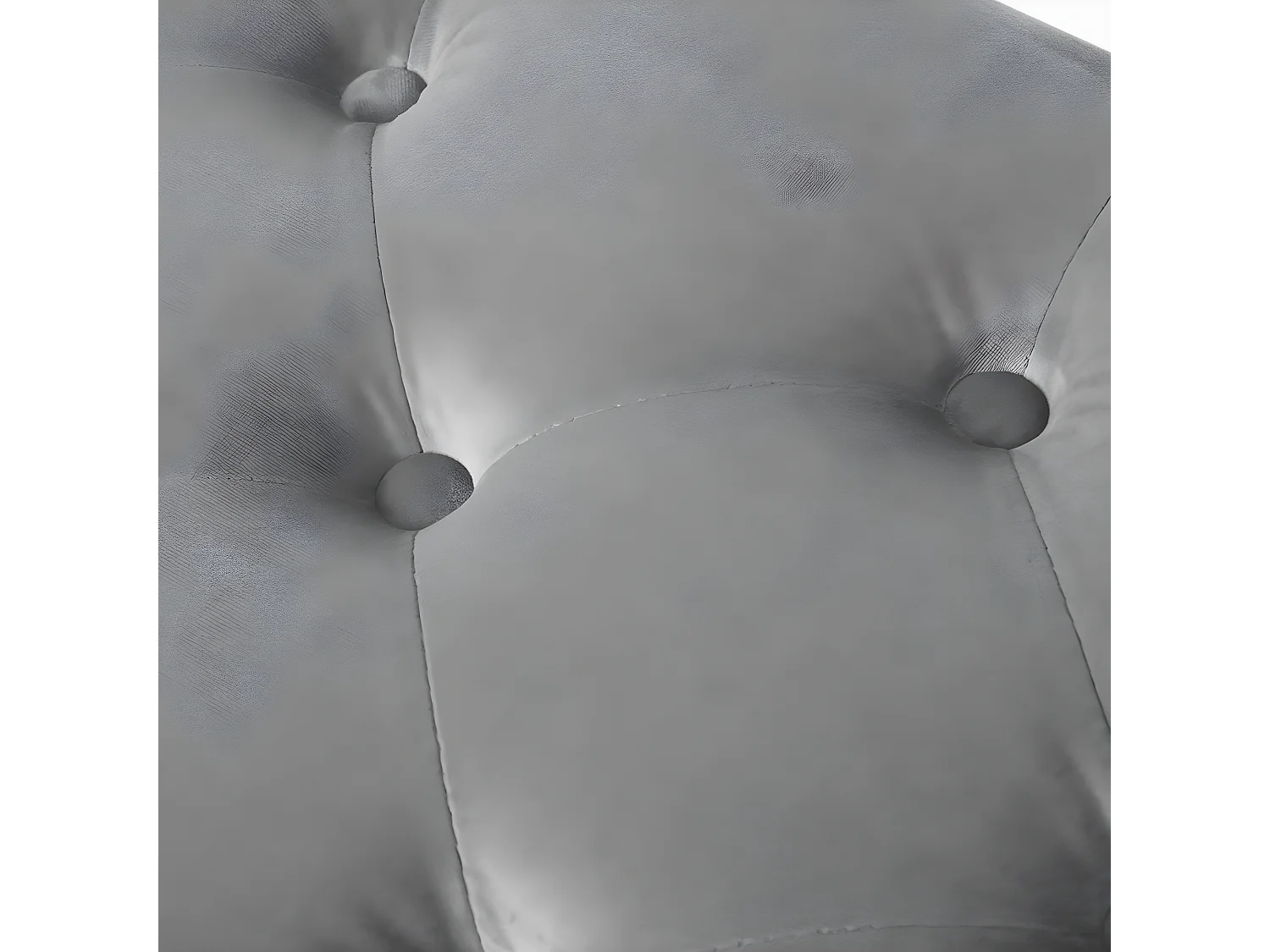 Banc banquette rembourré capitonné métal grise 113 x 38 x 42 cm BAN09008