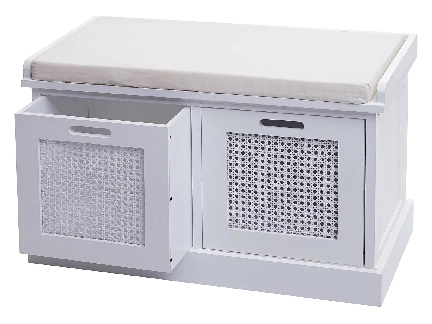 Banc banquette en bois effet bois blanche 75 x 40 x 47 cm BAN04054