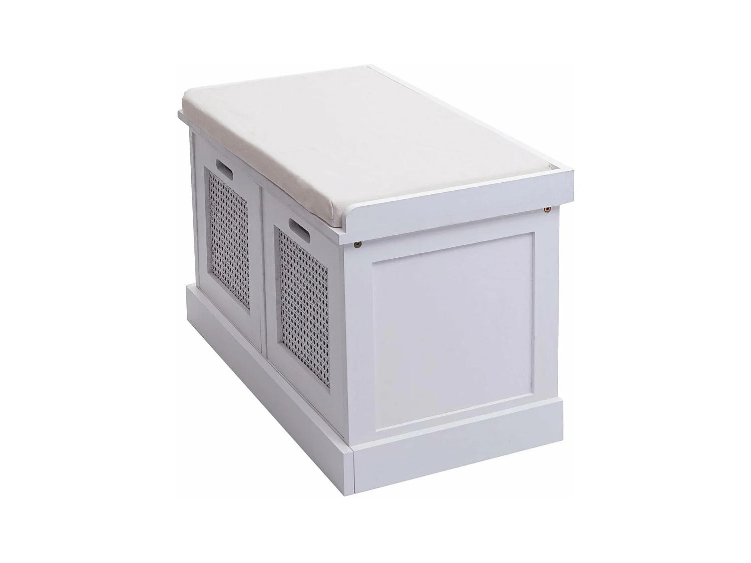 Banc banquette en bois effet bois blanche 75 x 40 x 47 cm BAN04054