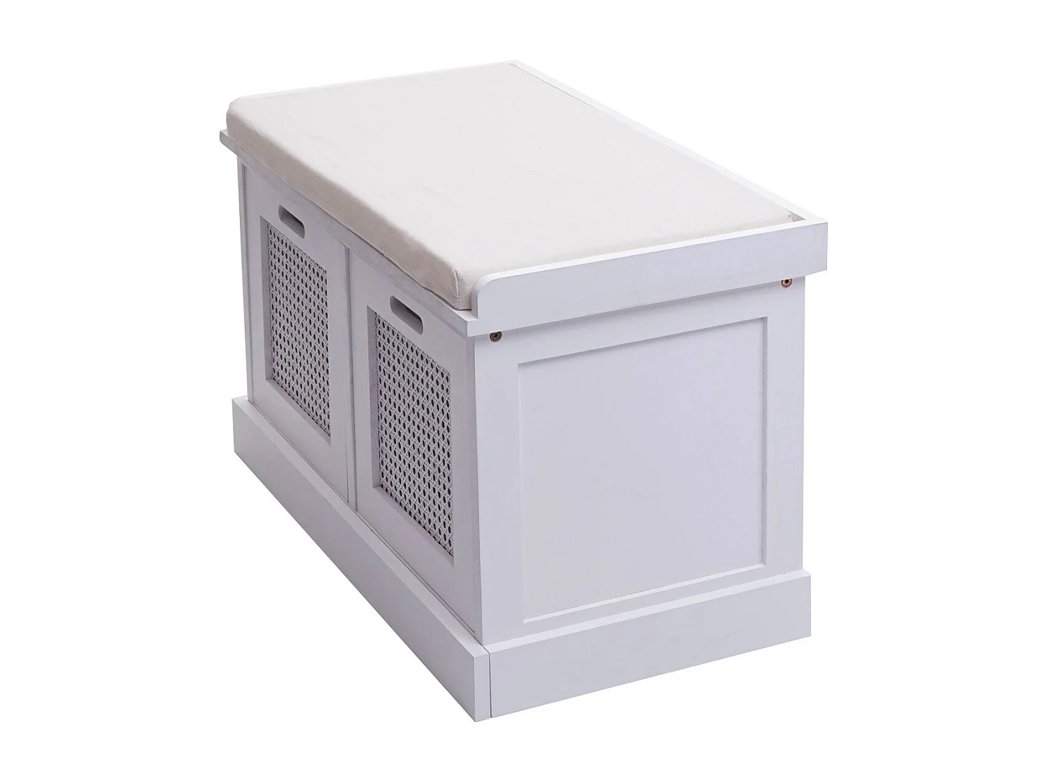 Banc banquette en bois effet bois blanche 75 x 40 x 47 cm BAN04054