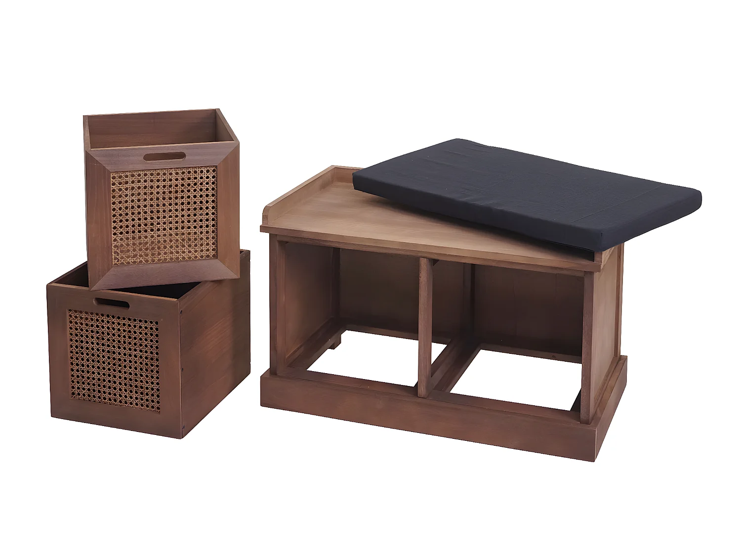 Banc banquette en bois effet bois marron 75 x 40 x 47 cm BAN04051