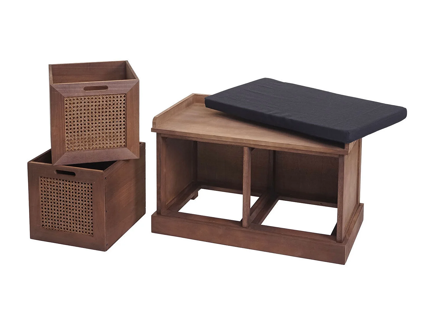 Banc banquette en bois effet bois marron 75 x 40 x 47 cm BAN04051