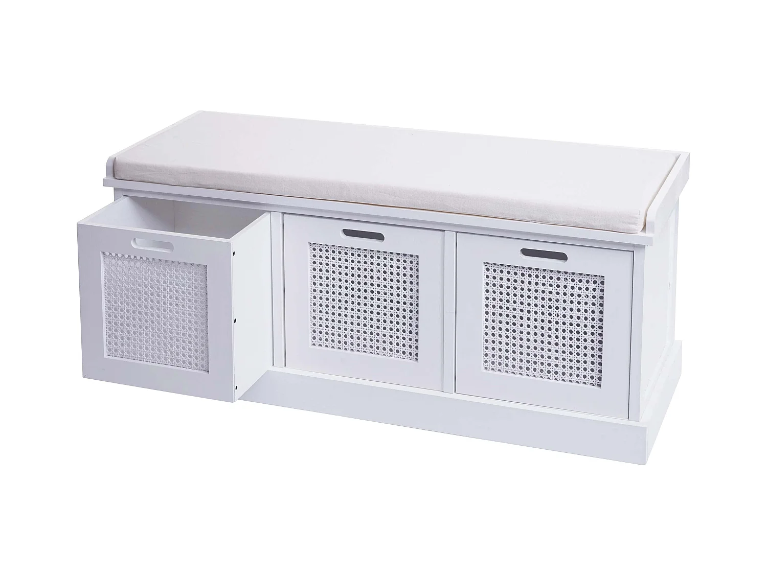 Banc banquette en bois effet bois blanche 110 x 40 x 47 cm BAN04052