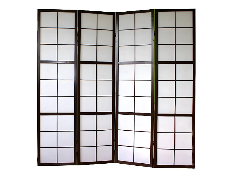 Paravent 4 panneaux pans bois marron 176 x 2.2 x 175 cm PAR06038