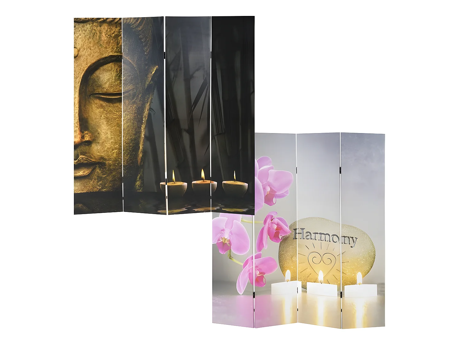 Paravent 4 panneaux pans 160 x 2.5 x 180 cm PAR04022