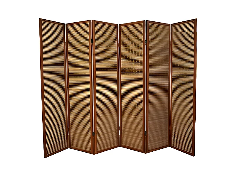 Paravent 6 panneaux marron bois marron 264 x 44 x 175 cm PAR06069